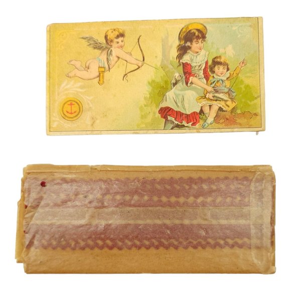 Vintage Best Anchor Needles Empty Package Cameo Rick Rack Braid Size 13 4 Yards - Picture 2 of 9